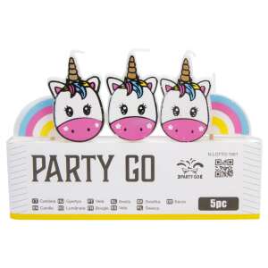 Party Go 5 set lumanari de ziua de naștere unicorn, 9 cm - Decoratiuni pentru tort