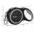 PURLQV automatic retractable dog leash, black and grey, 5 meters long, for dogs up to 15kg, dimensions