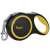 PURLQV automatic retractable dog leash, black and yellow, 5 meters long, for dogs up to 15kg