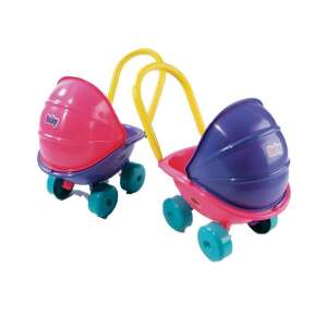 Różowy i fioletowy plastikowy wózek dla lalek, wózek dla lalek, wózek do zabawy w odgrywanie ról - Wózek do gier