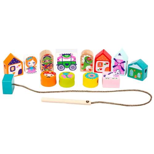 KUBIKA Holzperlenkette mit Märchenfiguren für Kinder, ab 36 Monaten