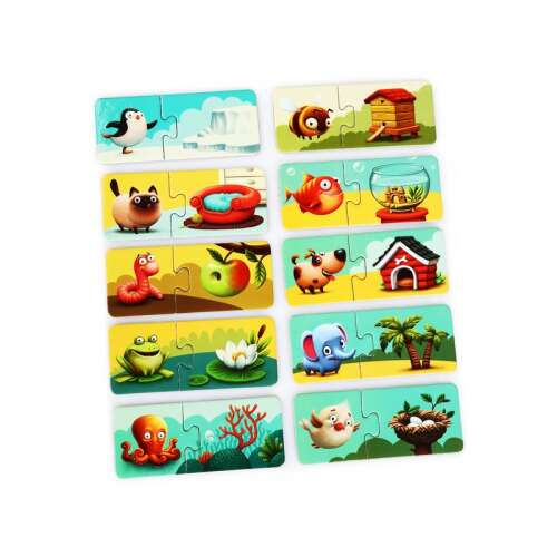 Puzzlika Animals and Their Homes XXL Puzzle pieces, 20 piece puzzle for kids, matching game, educational toy