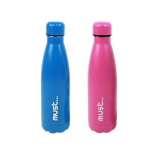 Must... doppelwandige Edelstahl-Wasserflasche, 500ml, blau und rosa - Füttern