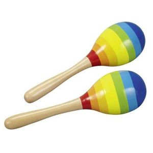 Goki Regenbogen Maracas - Paar Holz Percussion Instrumente - Goki