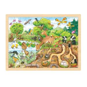 Puzzle Viața în natură, un puzzle colorat pentru copii cu animale și scene din natură - Puzzle 3D & Puzzle cu burete
