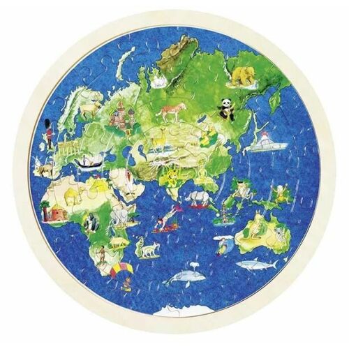 Fa Világtérkép Puzzle - 57 Darabos - 30 cm 166871003 - Goki