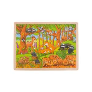 Erdei állatok fa puzzle, 48 darabos - Goki