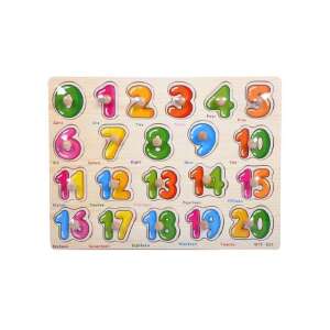 Puzzle din lemn cu numere de la 0 la 20, jucărie educativă pentru copii - Jocuri de sortare a formelor