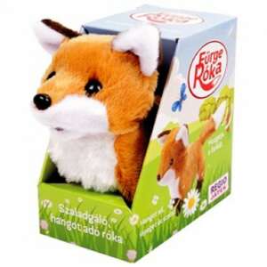 Walking and Sounding Fox Plush Toy, 20 cm, by Regio Játék - Interactive Plush Toy