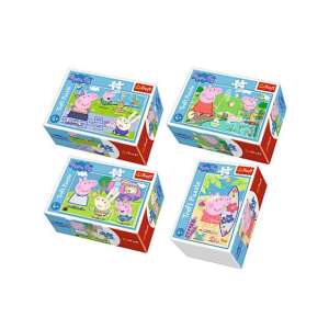 Peppa Pig 54-teiliges Mini-Puzzle-Set, 4 verschiedene Designs, Trefl - Puzzle & Rätsel