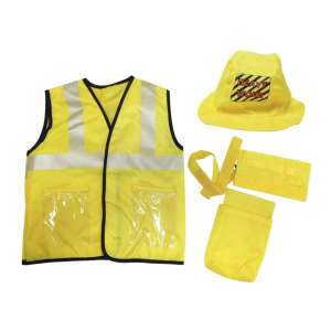 Road worker costume for kids, includes vest, hat and tools - Costume for Kid