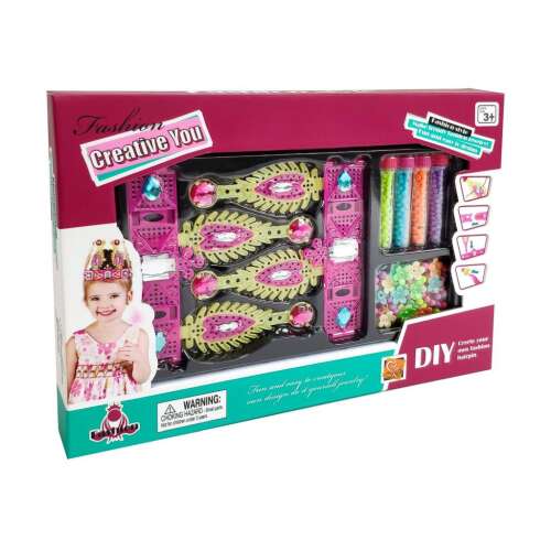 Fashion Creative You DIY Schmuck Bastelset für Kinder, Krone, Armbänder, Perlen, Blumen