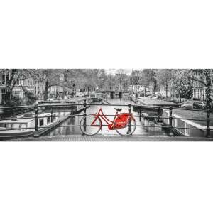 Puzzle panorama Amsterdam cu bicicletă roșie, 1000 piese, Clementoni - Clementoni Puzzle