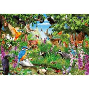 Clementoni Wunderbarer Wald 2000 Teile Puzzle, fertiges Bild zeigt eine Waldszene mit vielen Tieren - Clementoni Puzzle