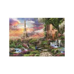 3000 Teile Puzzle eines wunderschönen Pariser Gartens mit dem Eiffelturm im Hintergrund - Clementoni Puzzle