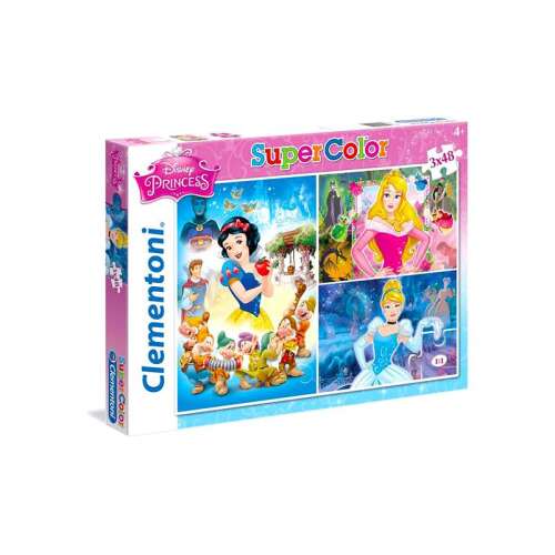 Clementoni: Disney hercegnők - 3 x 48 darabos puzzle