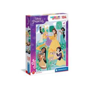 Puzzle Supercolor Disney Princess 104 elementów Clementoni z Bellą, Śnieżką, Pocahontas, Jaśminą i Roszpunką - Clementoni