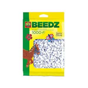 SES Beedz 1000 bielych korálok na žehlenie, remeselné potreby pre deti - SES Creative