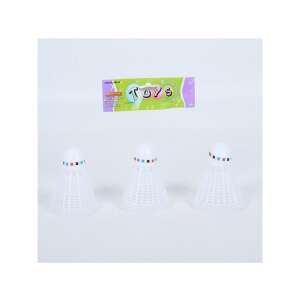 Set de 3 bile de badminton, 3 bile de badminton albe - Rachete de badminton, mingi si echipamente