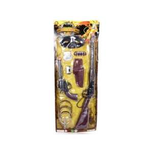 Cowboy gun set with rifle, pistol, holster, mask, and spurs - Toy Gun, Bullet
