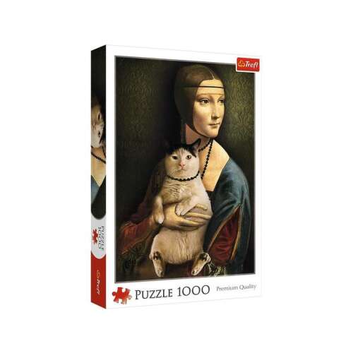 Trefl: Dama z kotem - puzzle 1000 elementów 85142734