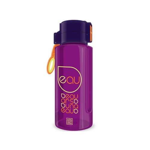 Ars Una Eau 650ml BPA-freie Wasserflasche in Lila mit orangefarbenen Akzenten