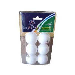Set de 6 bile de ping pong Spartan Sport, albe, din plastic - Mese tenis de masă, palete și accesorii