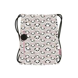 Bambino Panda tornazsák, szürke színű panda mintával, 43x34cm - Unipap