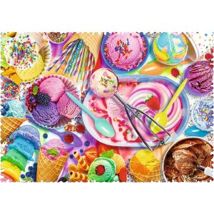 Puzzle Trefl Crazy Shapes Înghețată, 600 de piese, temă colorată de desert - Puzzle 3D & Puzzle cu burete