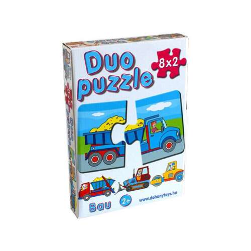 D-Toys Duo Puzzle Munkagépek 8x2 darabos, 2 éves kortól, fejlesztő játék gyerekeknek - D-Toys