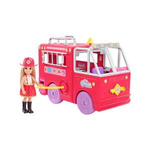 Barbie Chelsea Poate Fi O Camion De Pompieri Set De Joacă, cu păpușa Chelsea în costum de pompier și camionul de pompieri - Mattel