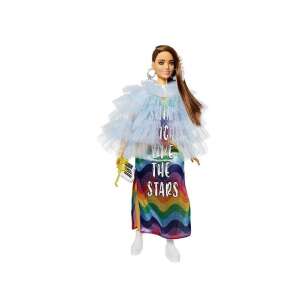 Barbie Fashionistas Puppe mit Regenbogenrock, blauem Oberteil und einem Krokodil-Haustier - Mattel Baba
