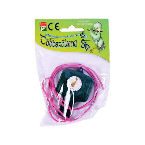 Multi-tone whistle with giraffe design, green color, packaged