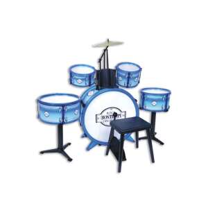 Blaues Bontempi Music Academy Genius Schlagzeug mit Hocker für Kinder - Bontempi
