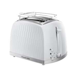 Russell Hobbs Honeycomb white toaster, 2 slice, with crumb tray and bagel setting - Russell Hobbs Toaster