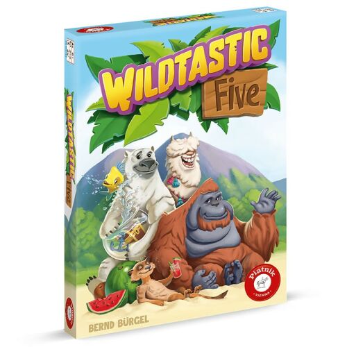 Piatnik Wildtastic Five társasjáték doboza, rajzfilm állatokkal - Piatnik