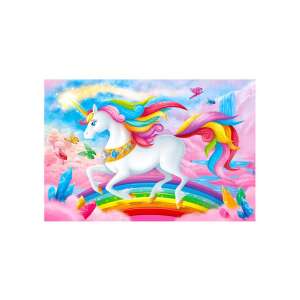 Puzzle Trefl 100 piese, Unicornul pe curcubeu - Puzzle 3D & Puzzle cu burete