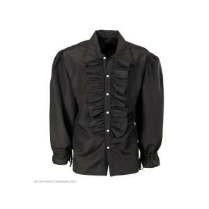 Cămașă neagră cu volane pentru bărbați pentru costum, mărimea XL - Accesorii pentru îmbrăcăminte