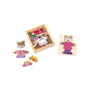 Eichhorn Holz-Bärenpuzzle mit Kleidung, Verkleidungs-Puzzle für Kinder, Holzspielzeug für Kleinkinder, zeigt die Teile des Puzzles - Puzzle & Rätsel