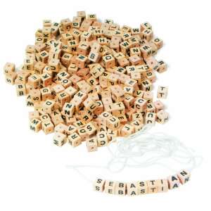 Goki Holzbuchstabenperlen mit Schnur zum Wortbilden - Goki