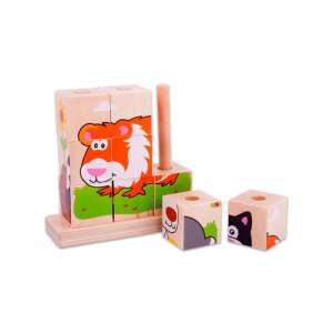 Bigjigs blocuri de construc?ie ata?abile pentru animale 85003404 - Bigjigs Joc de construcție din lemn