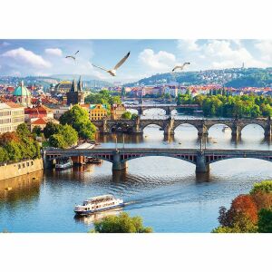 Panorama Pragi Puzzle, Trefl 500-elementowe puzzle z widokiem na Pragę, Czechy - Puzzle i układanki
