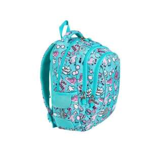 St.Right Pasztell Láma BP26 iskolatáska, türkiz színű, rózsaszín és fehér egyszarvú és lányos mintával, 15 inches - Unipap