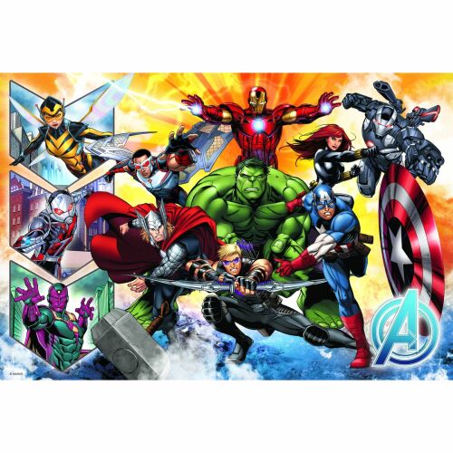 Trefl Avengers 100 Piece Jigsaw Puzzle featuring Iron Man, Hulk, Thor, Captain America and other Marvel superheroes