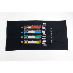 Harry Potter Roxfort Házpontok Strandtörölköző, 70x140 cm, fekete háttér - Homyl