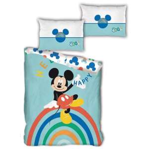 Disney Mickey Mouse Happy Bettwäsche-Set, 140x200cm Bettbezug und 63x63cm Kissenbezug, blau und Regenbogen-Design - Bettwäsche - Jugend und Erwachsene