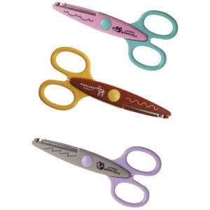 Fiskars Kidzors Bastel-Schere, 3er-Set, mit verschiedenen Schneidkanten, für Kinder - Fiskars