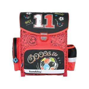 Bambino foci iskolatáska, piros-fekete színben, fényvisszaverő elemekkel, ergonomikus kialakítással, 36x27x14cm - Unipap