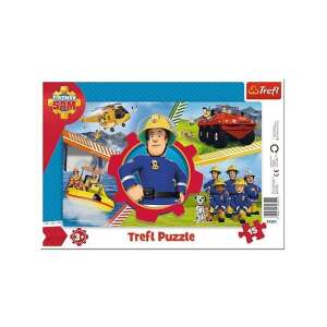 Feuerwehrmann Sam 15-teiliges Puzzle mit Rahmen von Trefl, mit Feuerwehrmann Sam und seinem Team - Trefl Puzzle