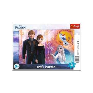 Trefl Frozen 2 Amintiri fericite 15 piese puzzle cu cadru, cu Anna, Elsa, Kristoff și Olaf - Trefl Puzzle